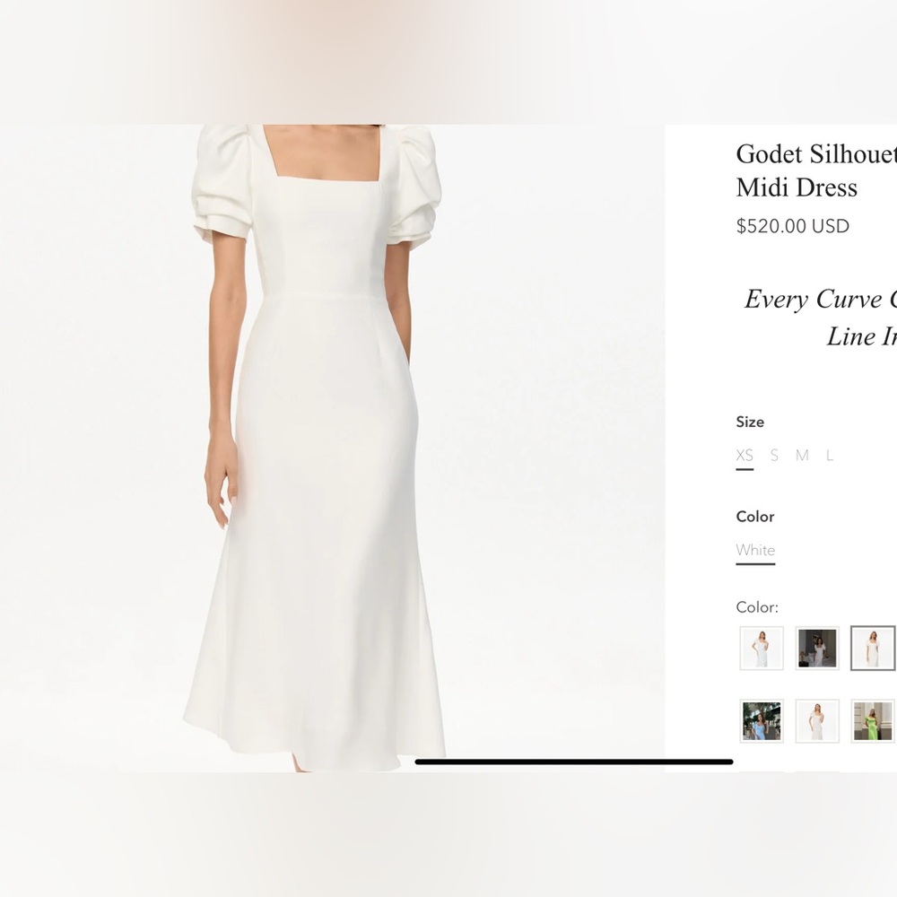 Post Meridiem White Midi Dress